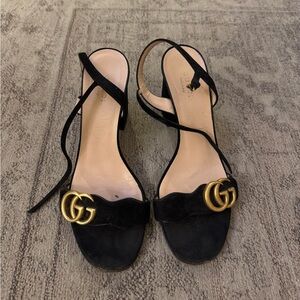 Gucci GG Marmont Ankle Wrap Heels